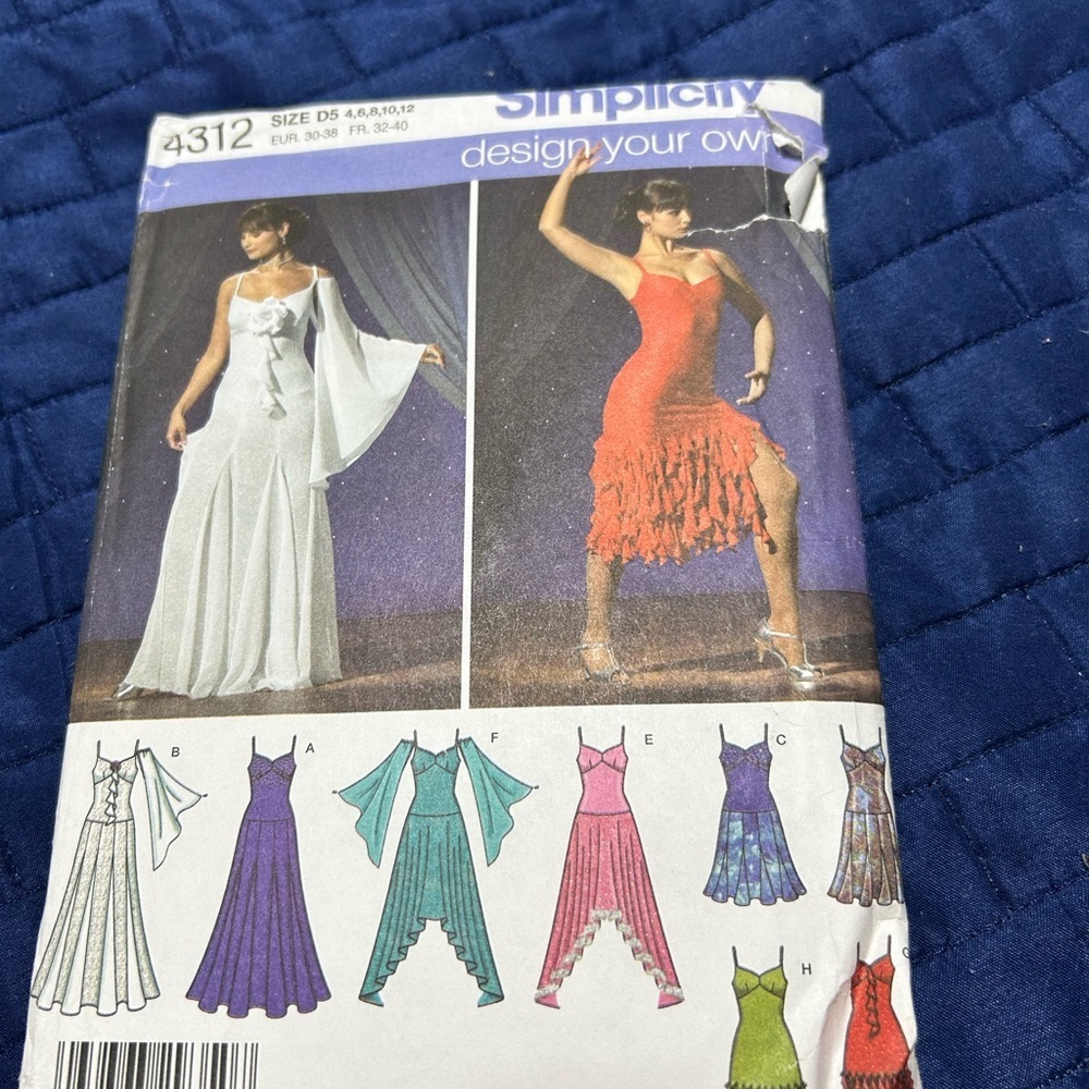 Simplicity 4312 Dress Pattern- dance- skating - Halloween uncut